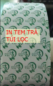 Tem nhãn treo dây túi lọc trà
