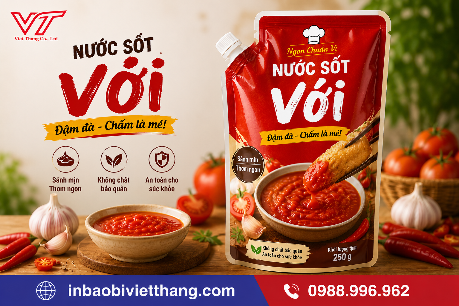 In Túi Nước Sốt Có Vòi